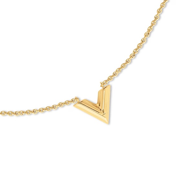 LOUIS VUITTON Gold Essential V Necklace - Picture 2 of 11